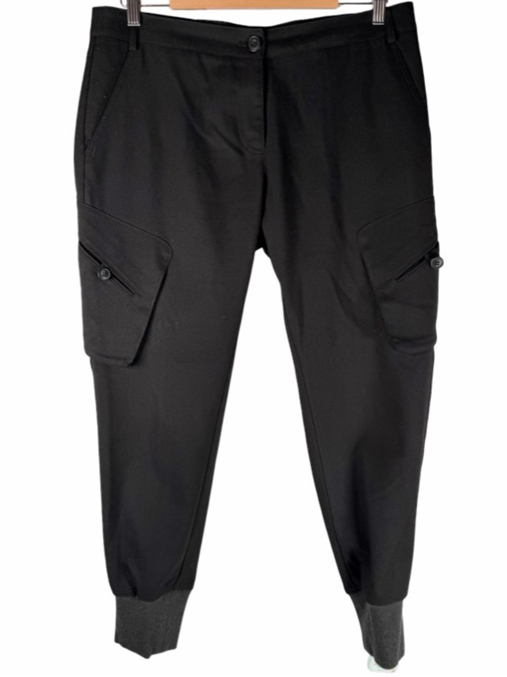 James Jeans Boyfriend Cargo Utility Ebony Flannel Black Jogger Pants Size 28